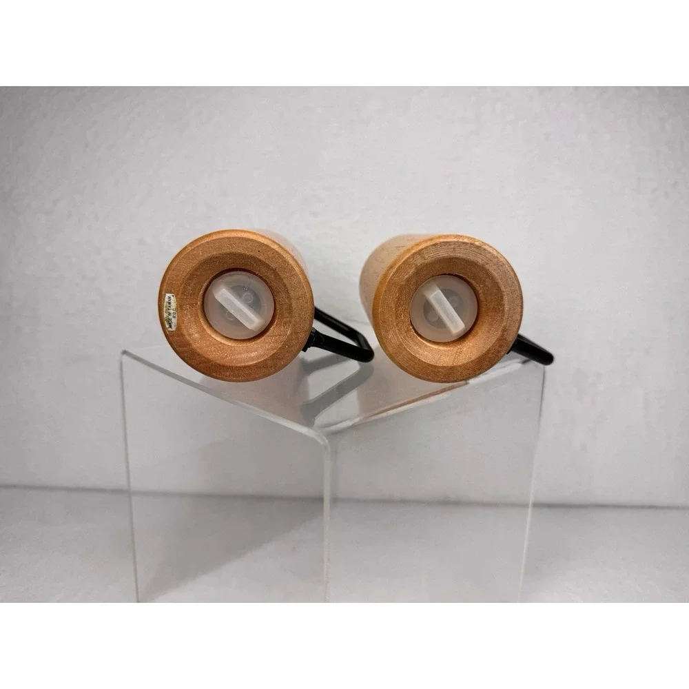 Wood Salt & Pepper Shakers Modern Bamboo Style NEW